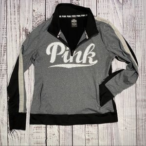 Pink Ultimate Long Sleeve Pullover 1/4 Zip Large